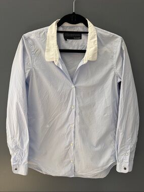 The Kooples Light Blue Contrast Collar Cotton Shirt Size S